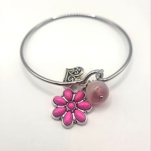 Punk Flower Heart Bracelet